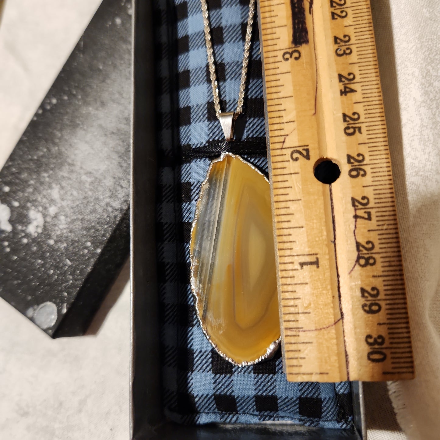 Agate Sliced Jewelry, Silver Dipped Natural Stone Pendent Necklace