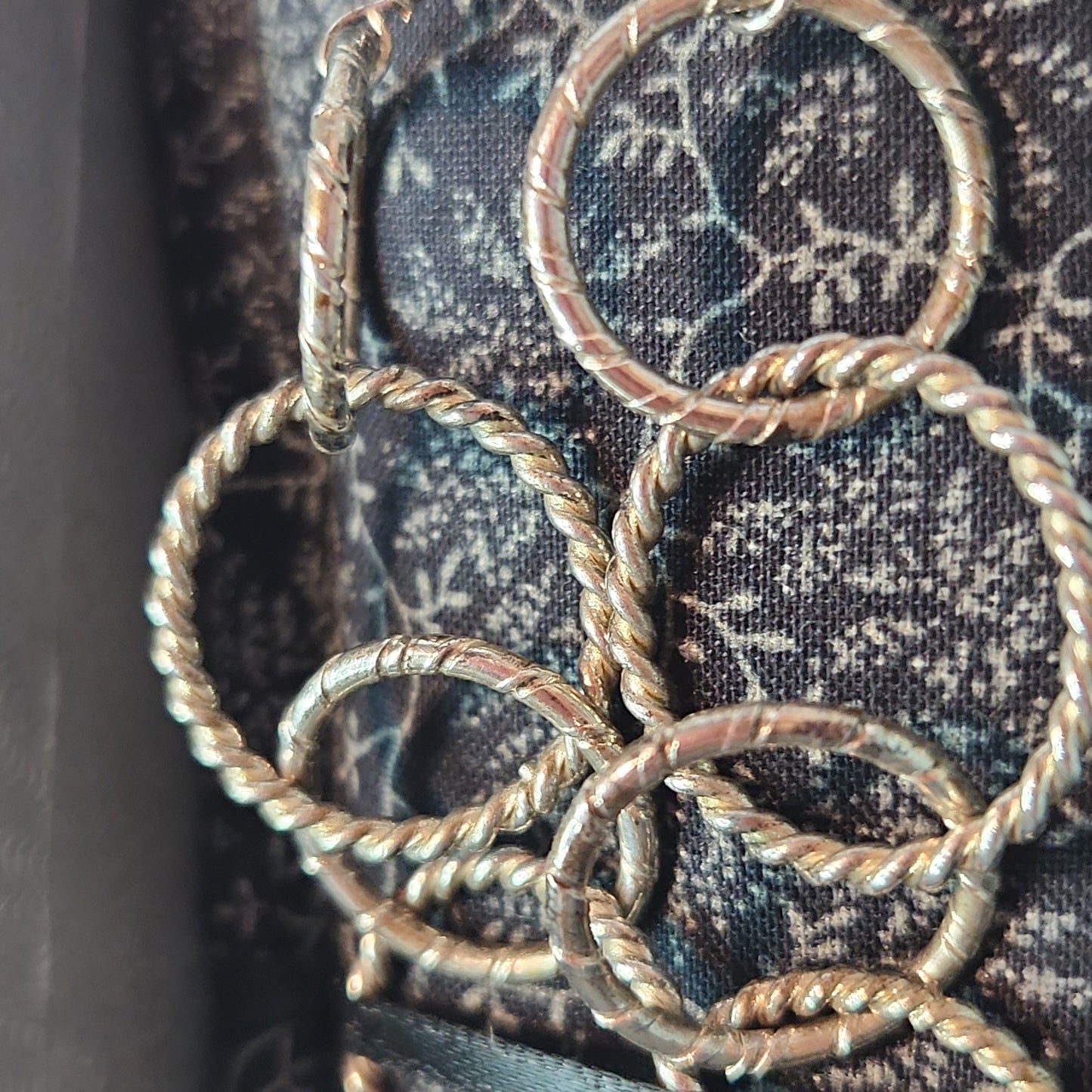 Silver Circle Chain Earrings 3" Medium Drop, Circle Chain Jewelry.