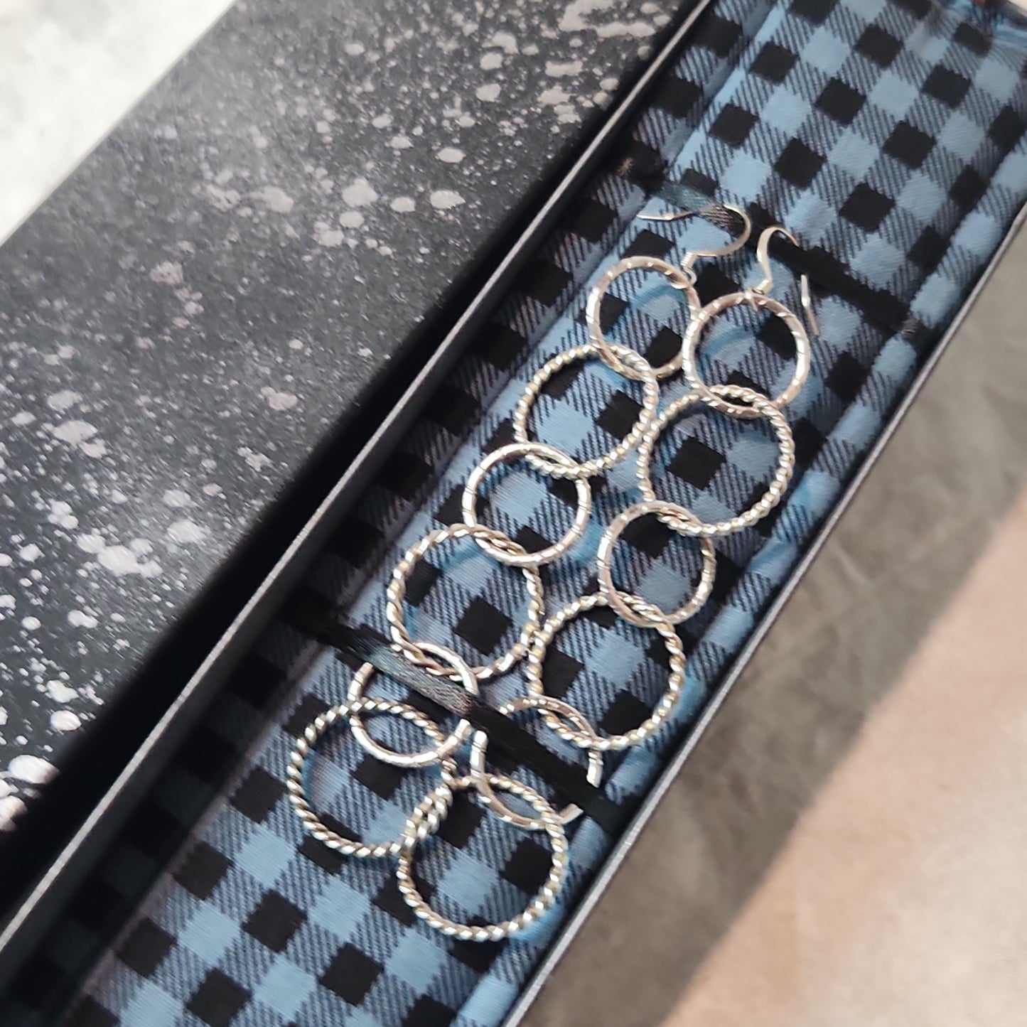 Sold Out Chain Jewelry, Fancy Drop Silver Circle Chandelier Earrings (aka big sister's)
