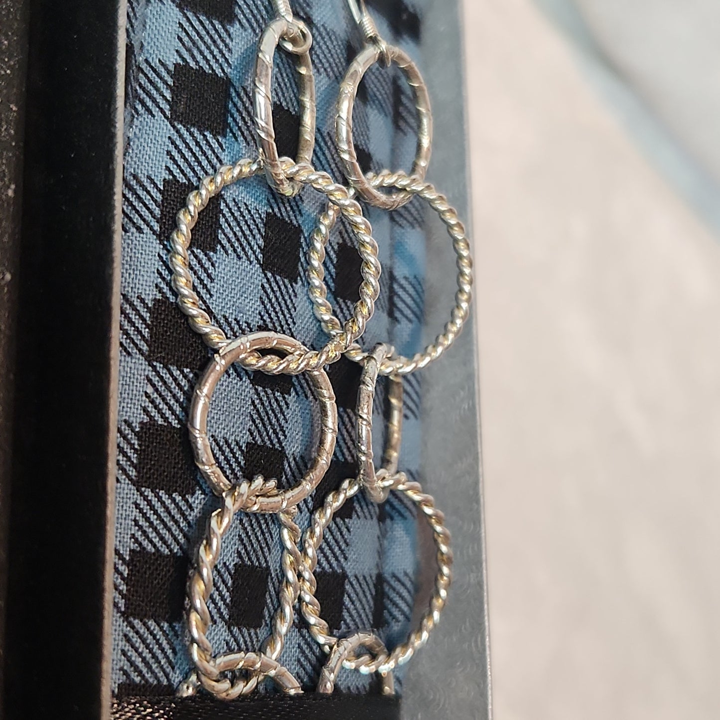 Sold Out Chain Jewelry, Fancy Drop Silver Circle Chandelier Earrings (aka big sister's)