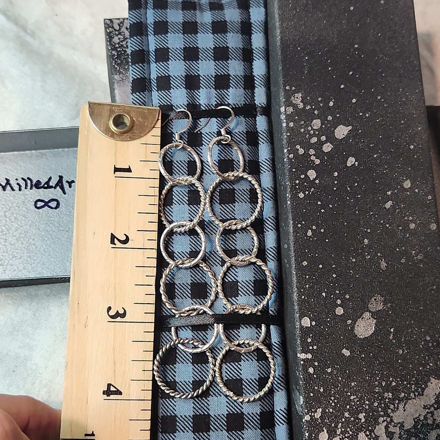 Sold Out Chain Jewelry, Fancy Drop Silver Circle Chandelier Earrings (aka big sister's)