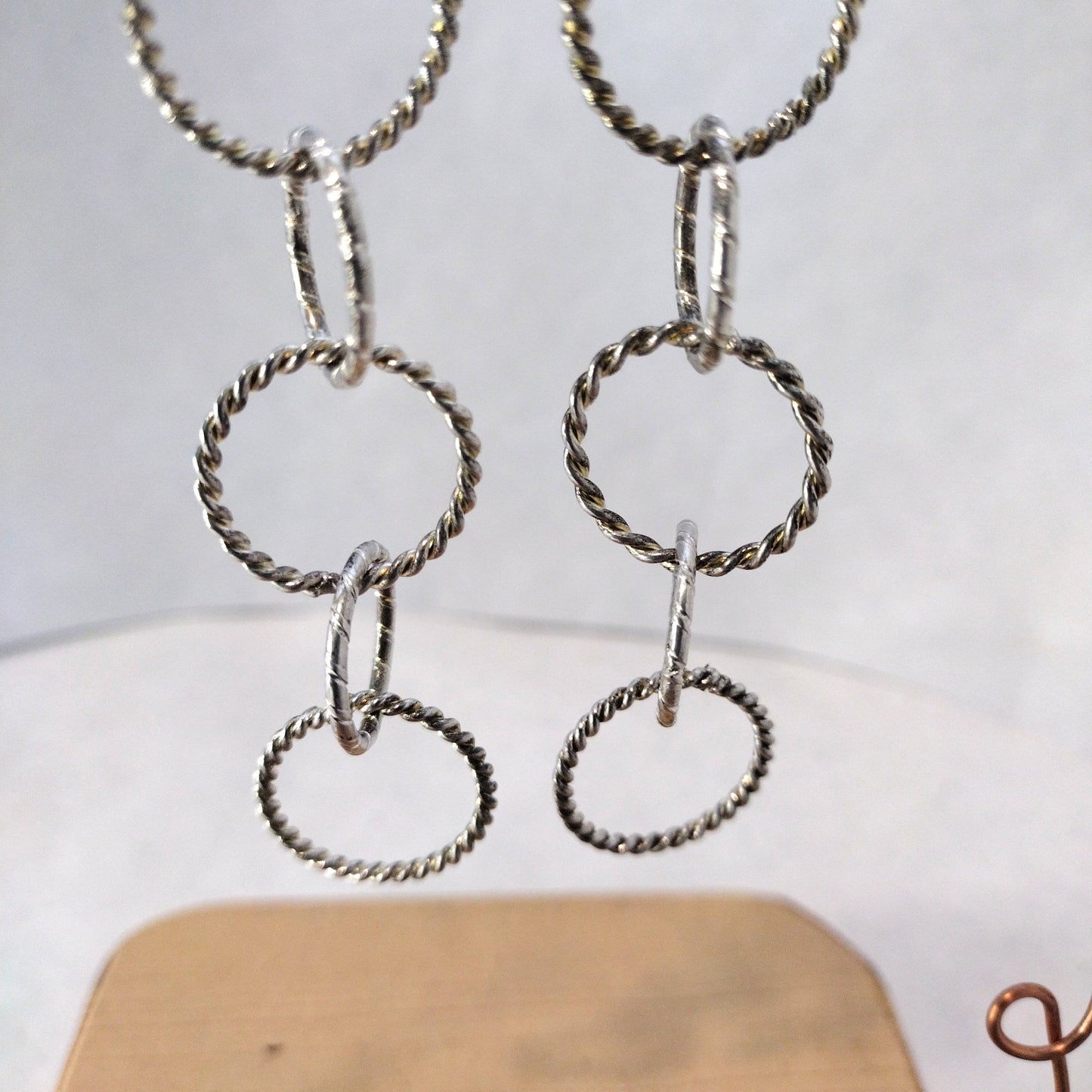 Sold Out Chain Jewelry, Fancy Drop Silver Circle Chandelier Earrings (aka big sister's)