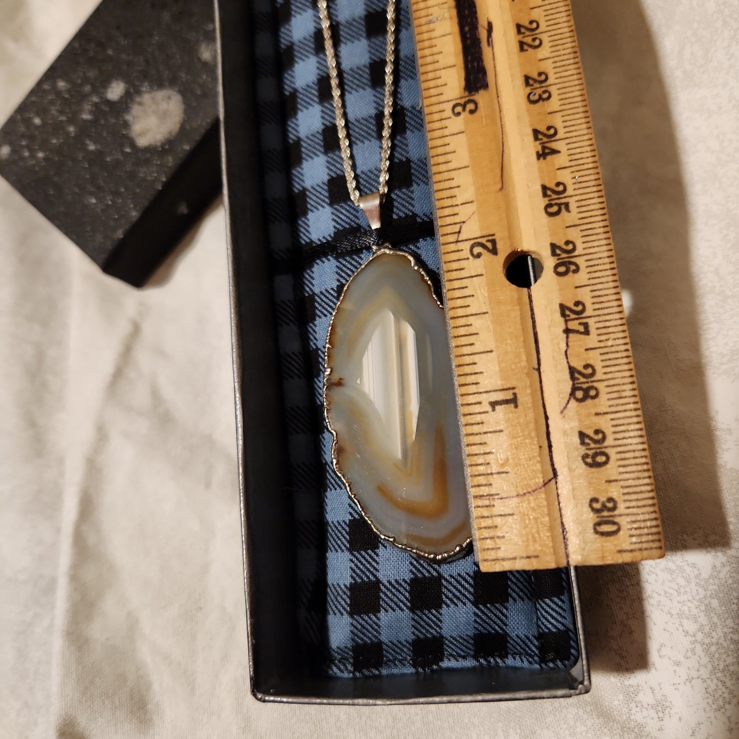 Agate Sliced Jewelry, Natural Silver Dipped Stone Pendent Necklace