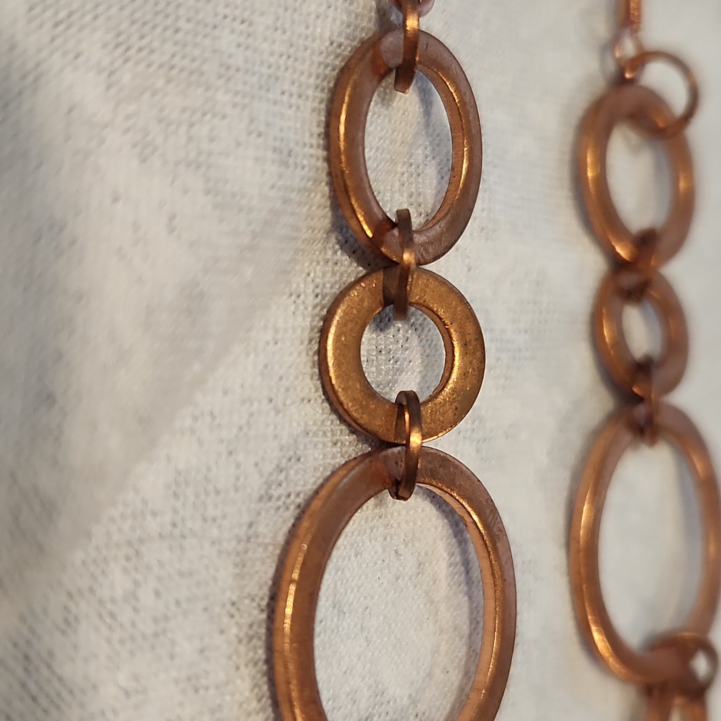 Copper Washer Rustic Drop Earrings