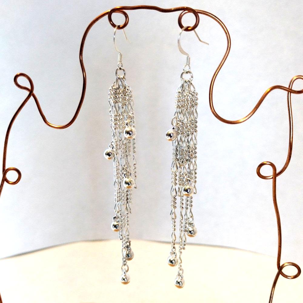 Mexican Silver Teardrop Chandelier Earrings - Reveka Rose