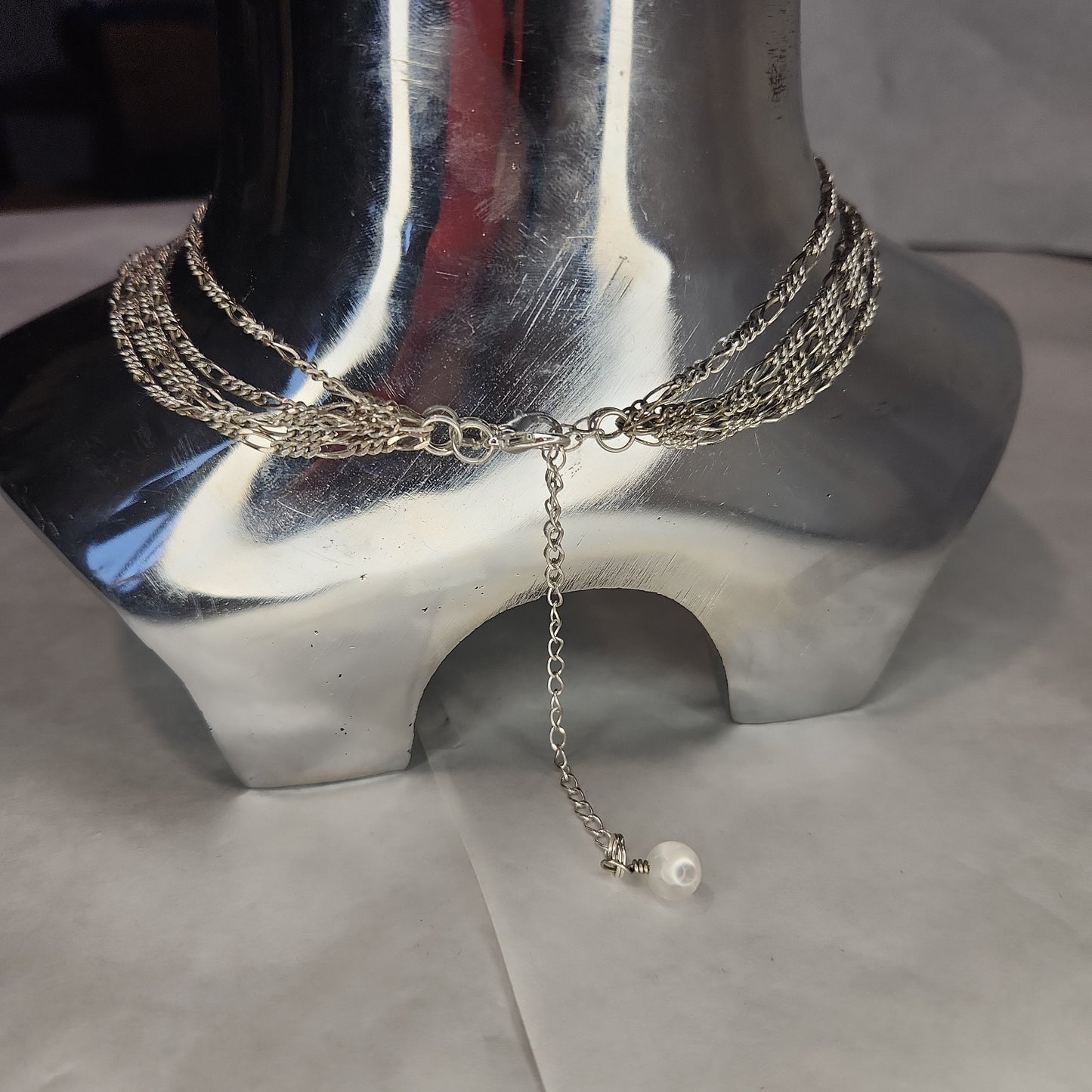 Sold Out Chain Jewelry, Silver p. Layered Figaro Chain Necklace